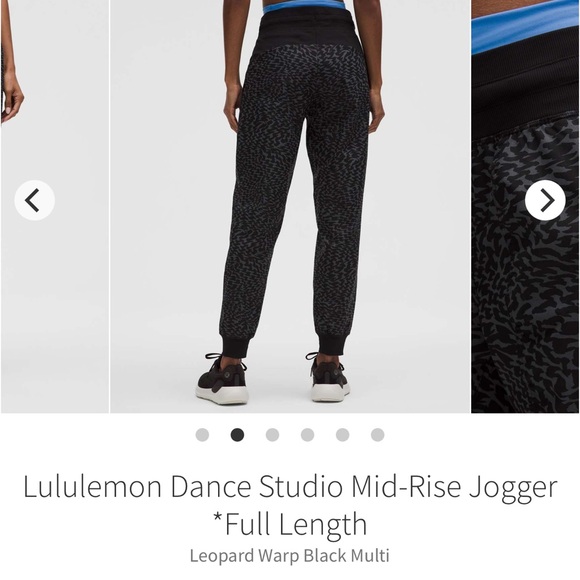 Lululemon Dance Studio Mid-Rise Jogger  Leopard Warp Black Multi sz 16 - Picture 7 of 11
